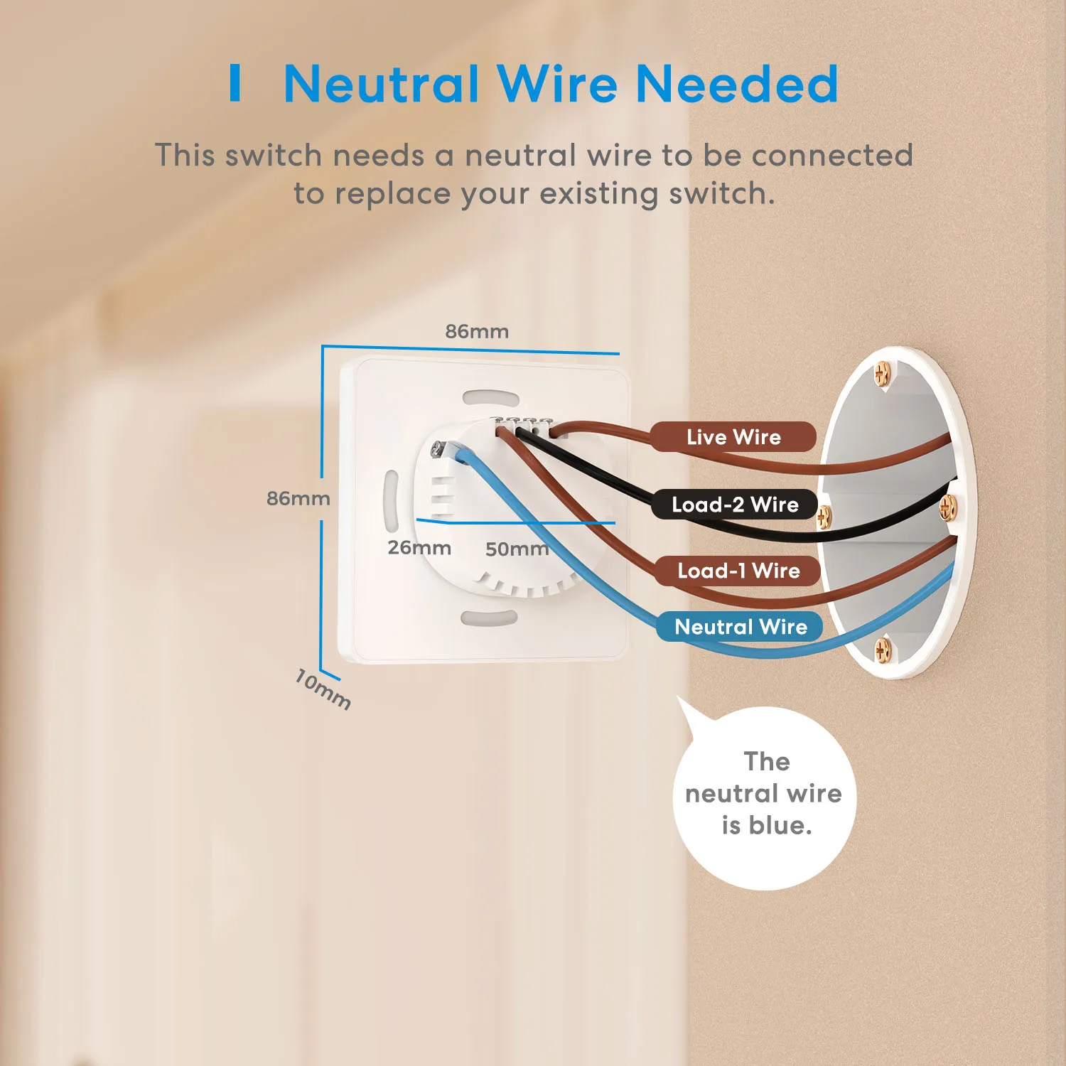 Meross HomeKit 2-Way Smart Switch Smart Light Switch WiFi Light Switch with Neutral Wire Support Alexa, Google Home SmartThings