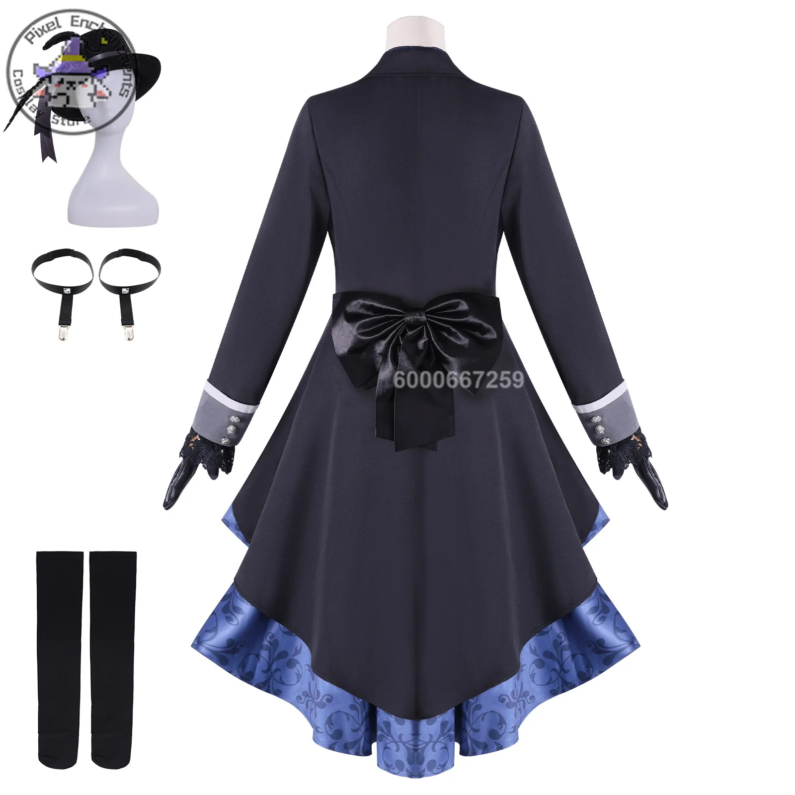 High quality Black Butler Ciel Black Rose Cosplay costume Women Classic Gothic Dress Anime outfit Role playing Comic con party view 3