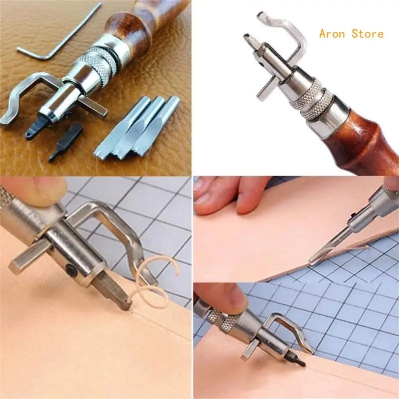 Leather Hole Prong Punches Leather Edges Polisher for Leather Hand Stitching H3CF