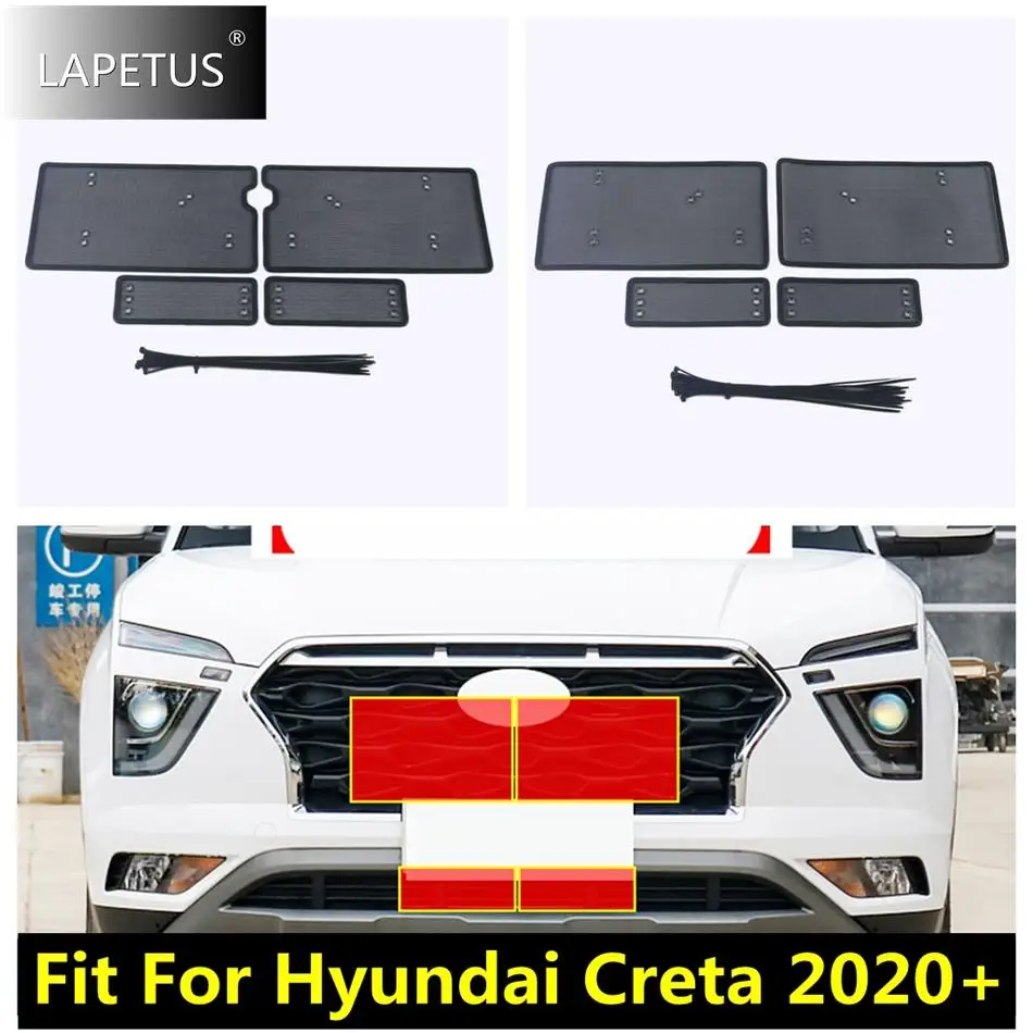 

Accessories Car Middle Insect Screening Mesh Front Grille Insert Net Anti-leaf Dust Protection Tim For Hyundai Creta 2020 - 2022