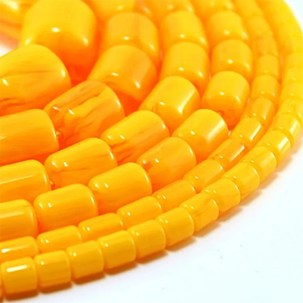 Cylinder Resin Beeswax Ivory Gems 6-17mm Imitation Amber Slice Loose Beads Diy Jewelry Making Necklace Bracelet Crimp End Beads