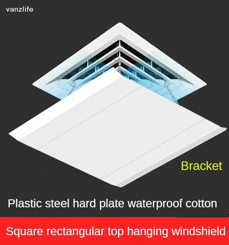 Square Ceiling AC Windshield Baffle – Suspended Central Air Outlet Anti-Straight Blow Wind Guiding Hoo view 3