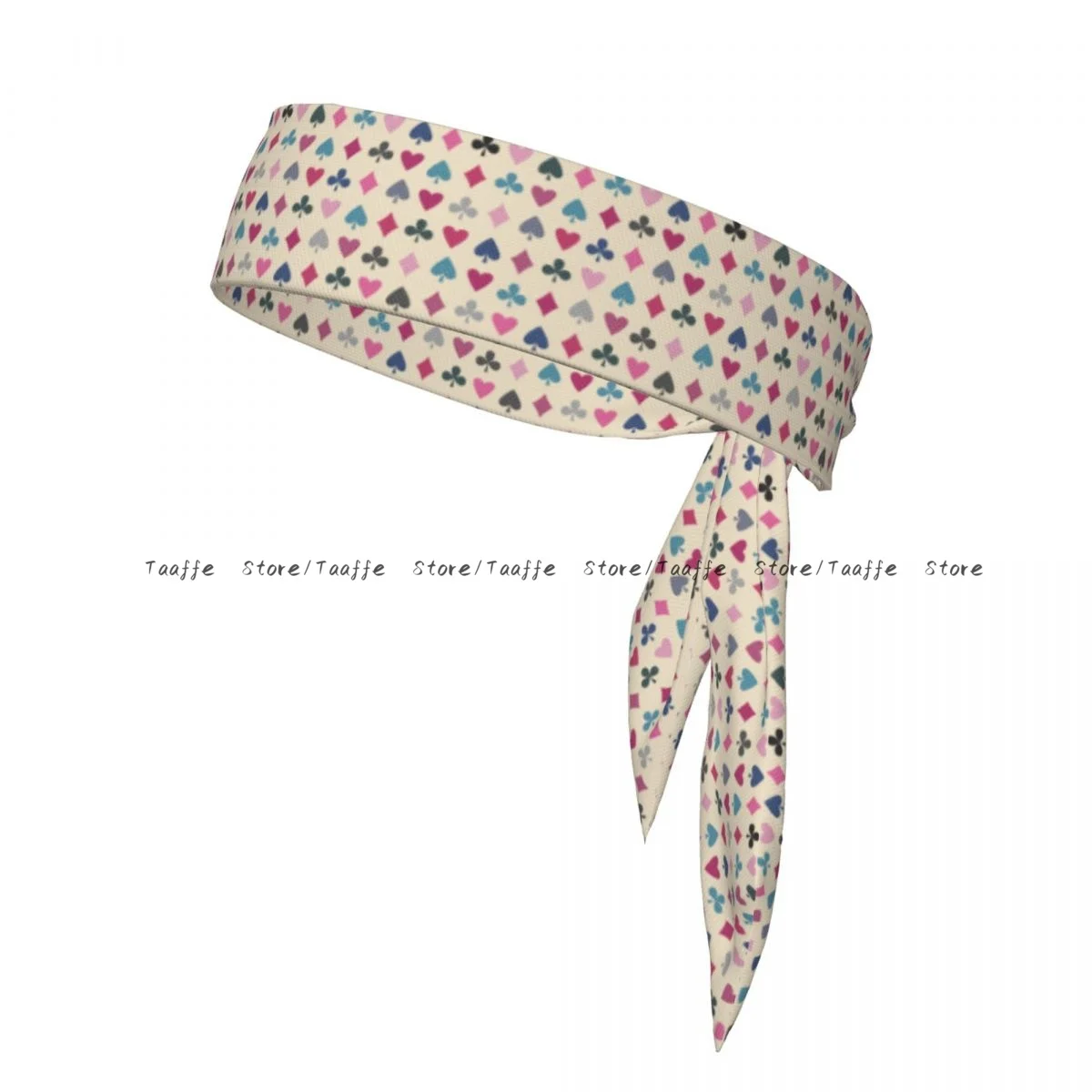 

Head Tie Sport Headband Funny Spade Heart Club Diamond Of Playing Card Athlete Sweatbands Head Wrap For Working Out Running Yoga