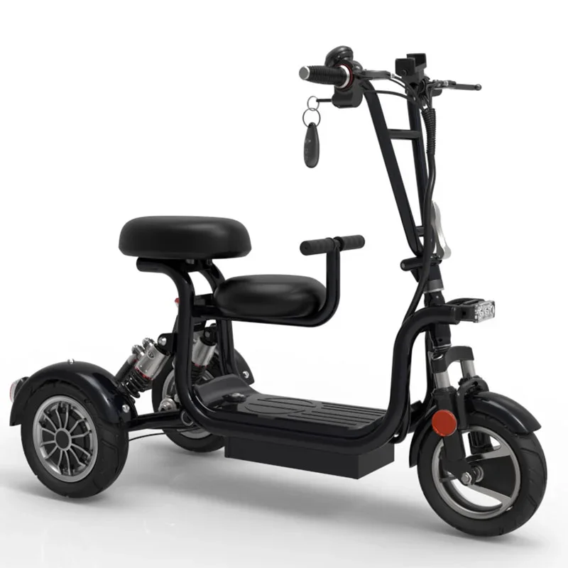 Mini Tricycle Électrique Pliant avec Siège Enfant, 3 Roues, 400W 48V