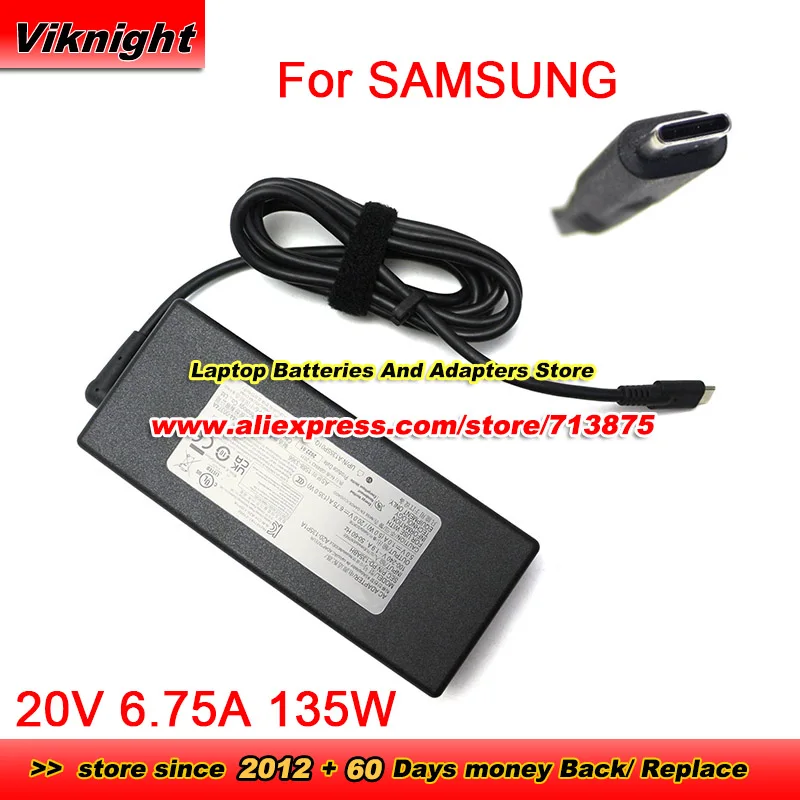 Adaptador ac para Samsung Genuine A20135p1a Tipo-c Fonte de Alimentação Pd-135abh A135sp01q 20v 6.75a 135w