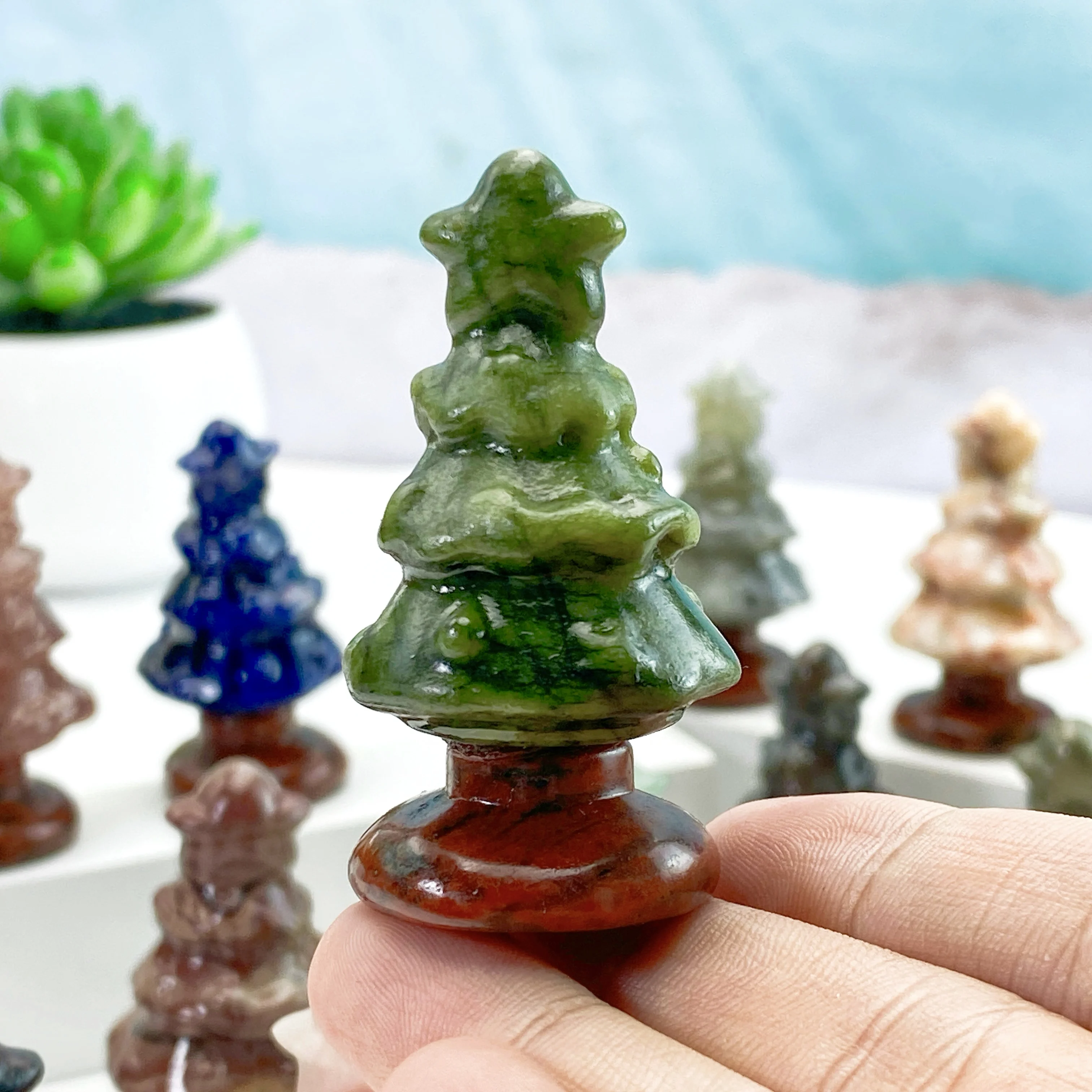 1 x Kristall-Weihnachtsbaum aus gemischtem Material, dekoratives Zuhause, festliche Verzierung, ideal für Weihnachten, Halloween, Ostern, Abschlussfeier
