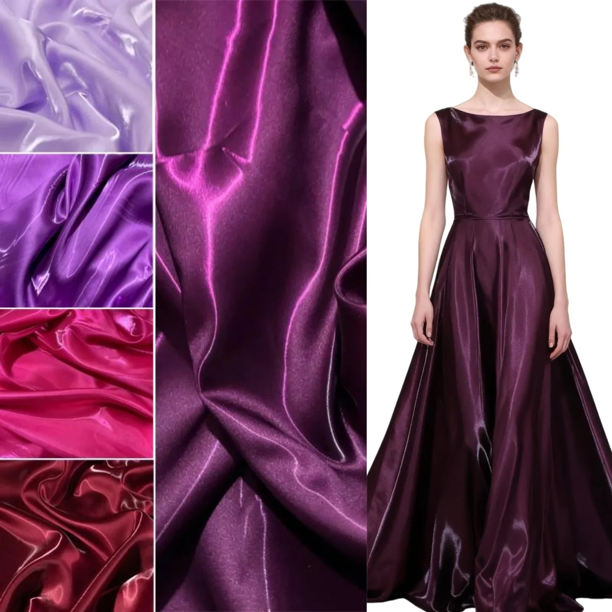 

High end sparkling liquid satin glossy satin crisp fabric wedding dress suit diy designer fabrics for dressing