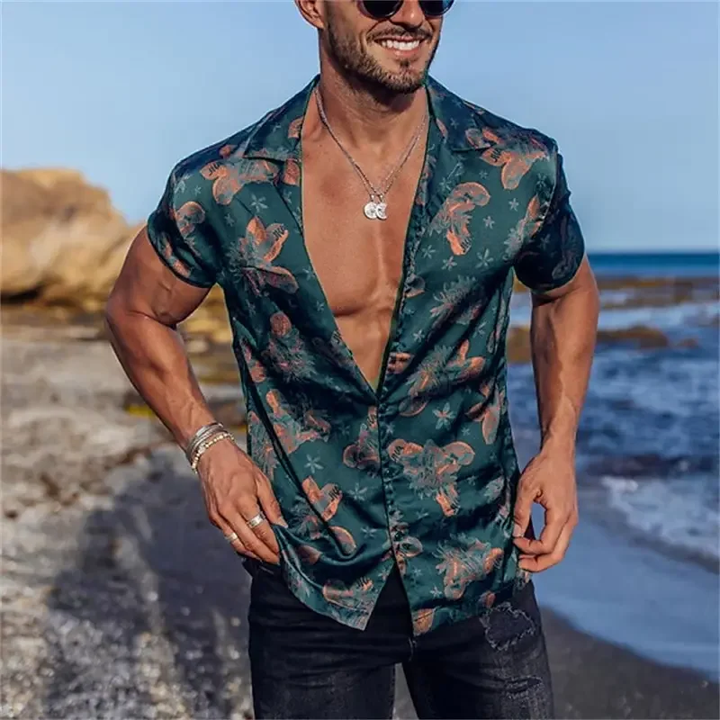 

Fashion 3D Floral Printed Beach Shirts For Men Summer Trend Short Sleeve 3D Printed Hawaiian Shirts Casual Vacation Blouse Tops