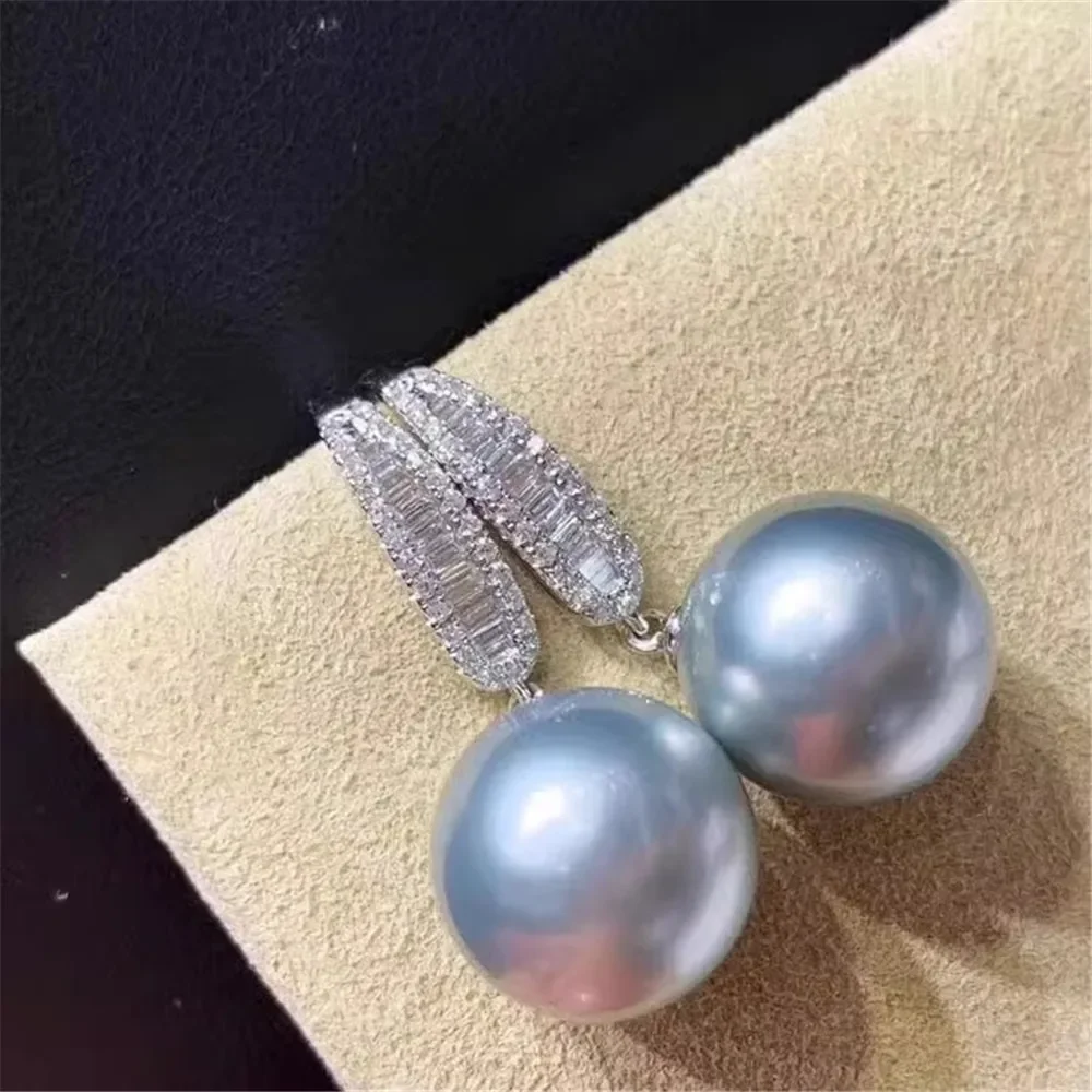 

DIY Pearl Accessories 925 Silver Stud Earrings Empty Holder, Gorgeous Fashion Pearl Pendant Earring Holder, with 8-12mm Beads