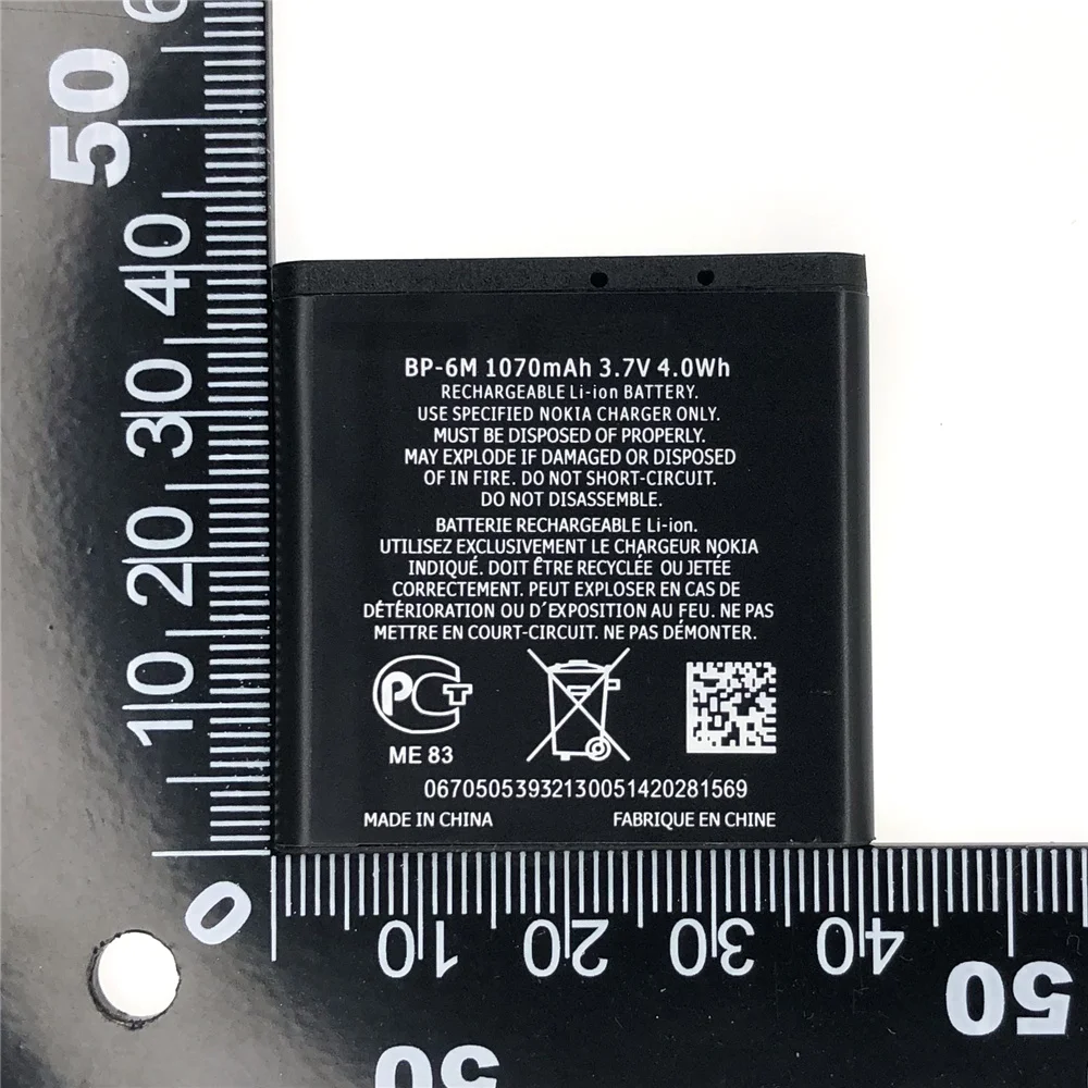 Replacement BP-6M BP 6M Phone Battery For Nokia 6233 6280 6288 9300 N73 N77 N93 N93S 3250 6290 9300 9300i Rechargeable Battery