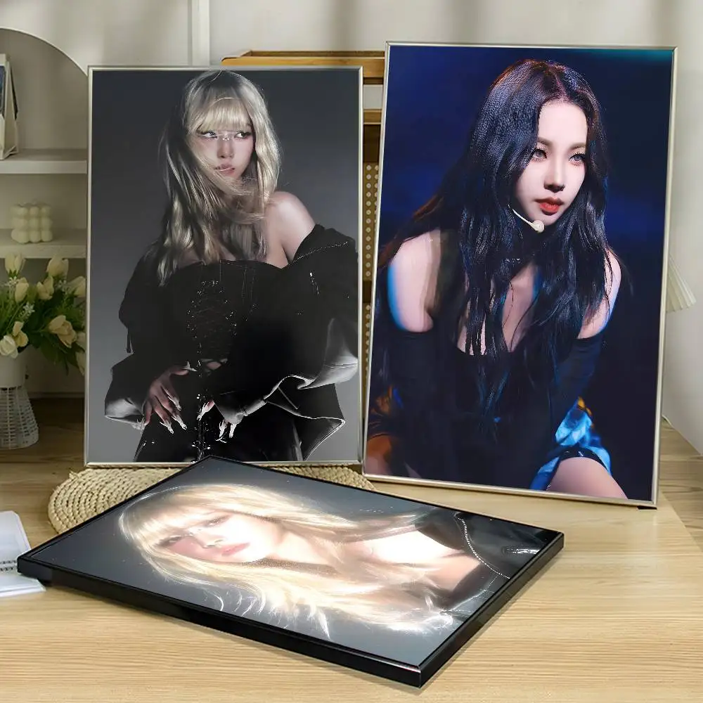 Karina Yu Ji Min Kpop Poster Waterproof Wall Art Sticker For Bar Vintage Room Decor High Quality Print Gift