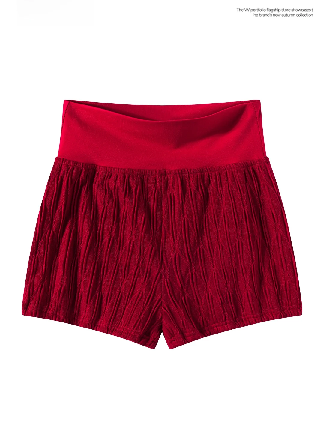 

Fashionable High Waist Pleated Red Sexy Short Pants Women's Slim Fit Stylish Base Layer Hot Pants Summer Sexy Butt Covering O...