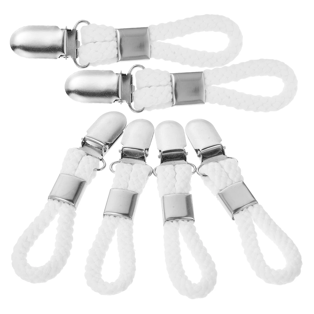 

6 Pcs Braided Towel Clips Iron Clamps Kitchen Bathroom Home Multifunctional Clothes Rack Holder Storage Solution
