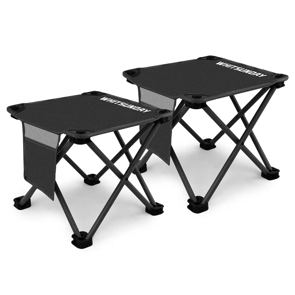 

Folding Stool,12.6 H Portable Folding Stool For Camping Fishing Hiking Gardening And Beach Black-2Pcs