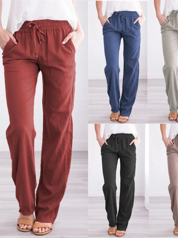 high-waist-wide-leg-drawstring-cotton-linen-women's-pants-comfortable-loose-fit-casual-trousers