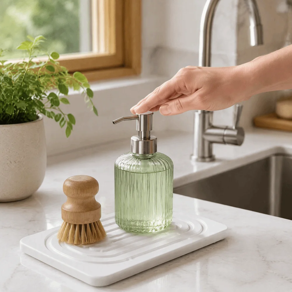 2pcs Absorbent Diatomaceous Earth Tray Set Quick Drying Natural Hand Soap Holder Multi-Functional Minimalist Quick-drying plates