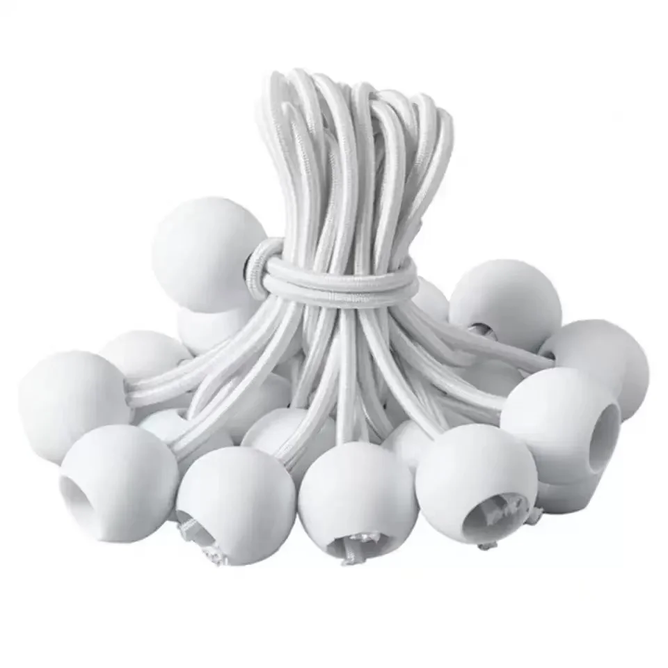 

30/50/100 шт. банджи-шнур с шариками, эластичные завязки, банджи-переключатели, брезент, белый и черный, для шатров, палаток, баннеров, флагштоков