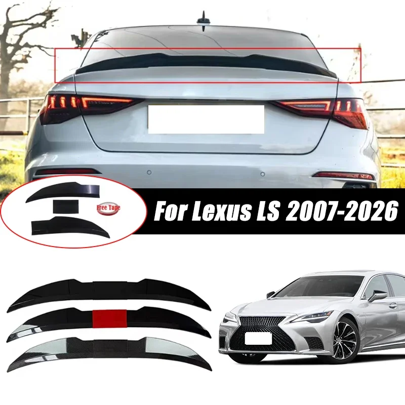 3pcs Sedan Rear Trunk Spoiler For Lexus LS 2007-2026 Adjustable DIY Modified Trunk Spoiler Automotive Accessories