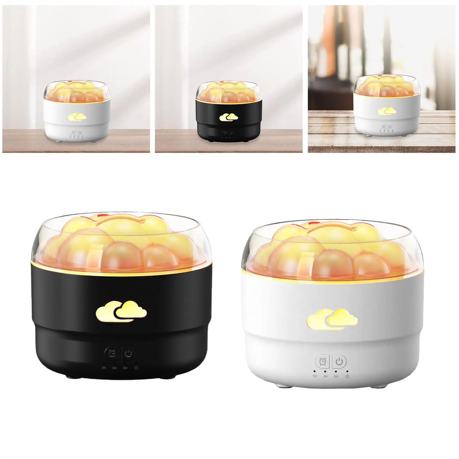 Umidificador de ar pequeno, temporizador de 3 engrenagens, luzes noturnas led, difusor de aroma, umidificador de mesa para lareira, yoga, fazenda, hotel, sala de estar