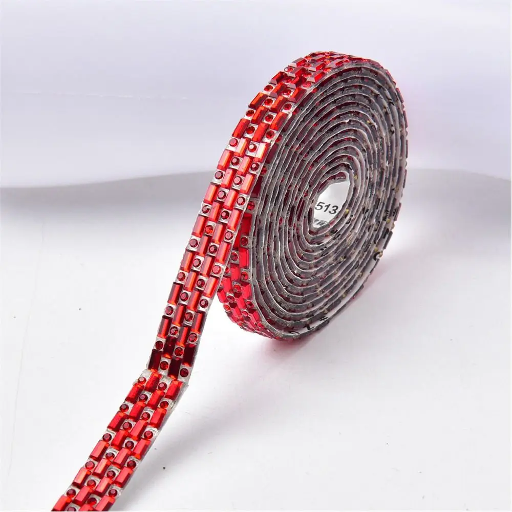 Colorful Self-Adhesive Rhinestone Tape DIY Diamond Ribbon Glitter Trim Tape Arts Crafts Garment Shoes Bags Sewing Accessories