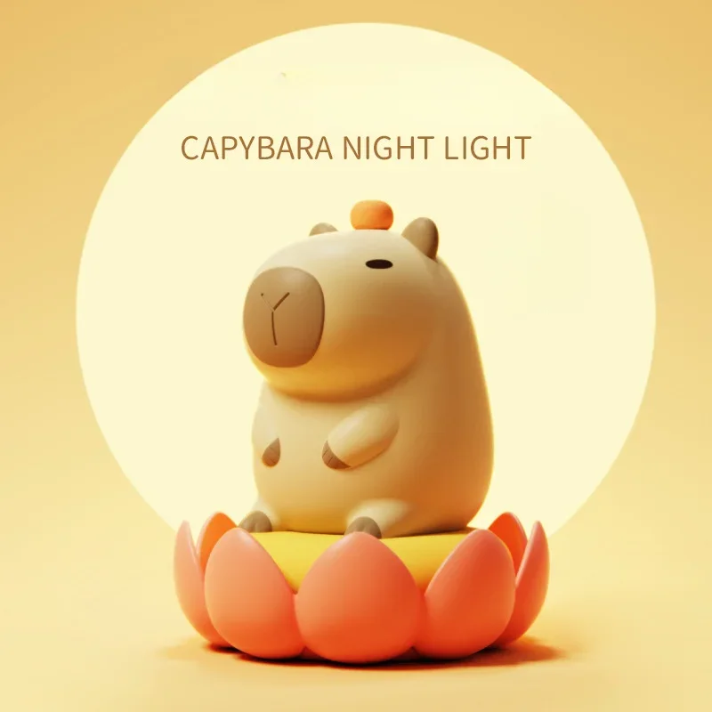 Cartoon Ugly Cute Capibala Silicone Night Light Sensor Patting Light Luminous Eye Protection Sleep Light Birthday Gift