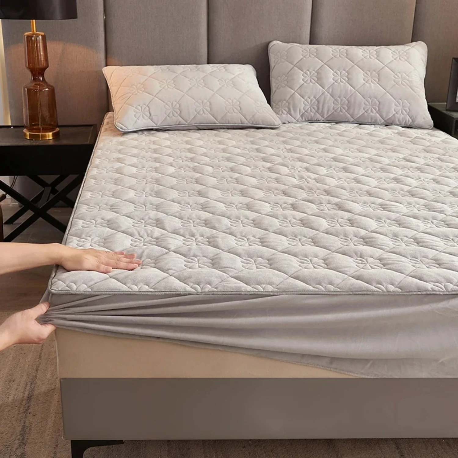 Luxurious and opulent ultimate thickened cotton mattress cover providing unmatched comfort and durability. Soft, cozy anti-slip