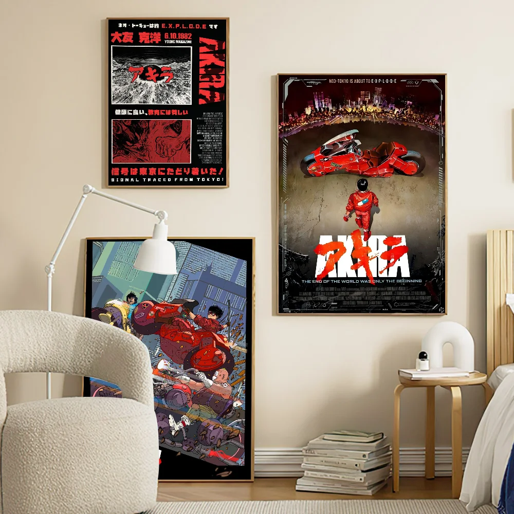 أكيرا أنيمي الفيلم الكلاسيكي الملصقات HD جودة ملصق جدار الفن اللوحة دراسة الشمال ديكور المنزل