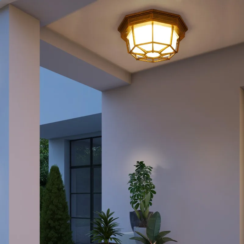 Modern Simple Round Ceiling Light LED Outdoor Waterproof Balcony Aisle Induction Aluminum Moisture-proof and Mosquito-proof Lamp