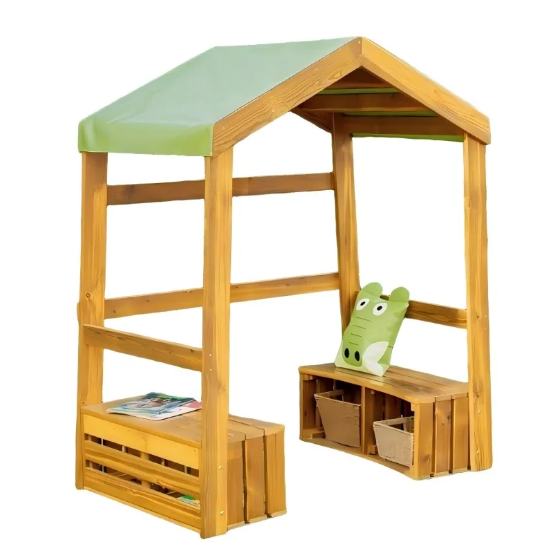 Outdoor preservative wood simulation kitchen supermarket vending table playing house