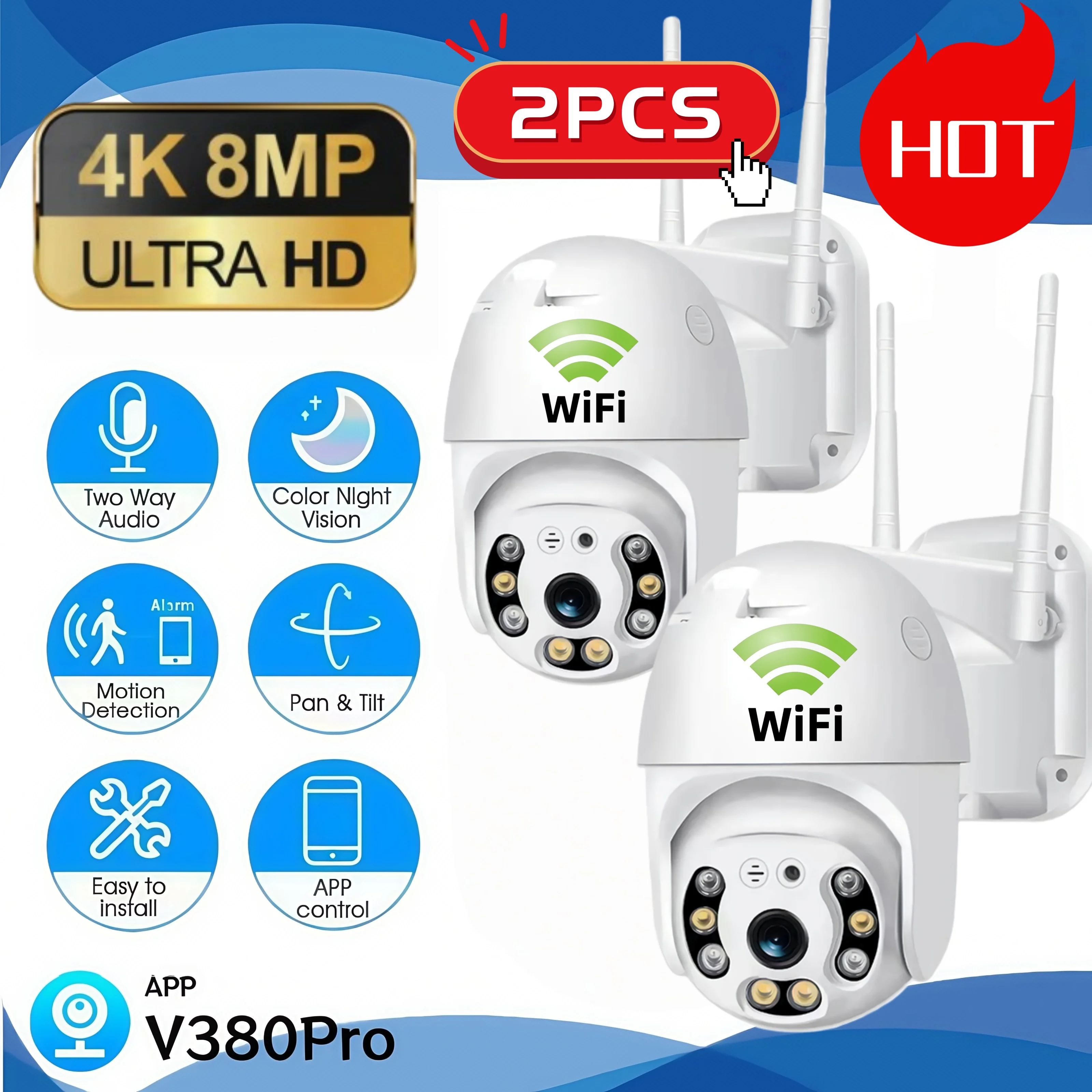2PCS V380 Pro 8MP 4… - image