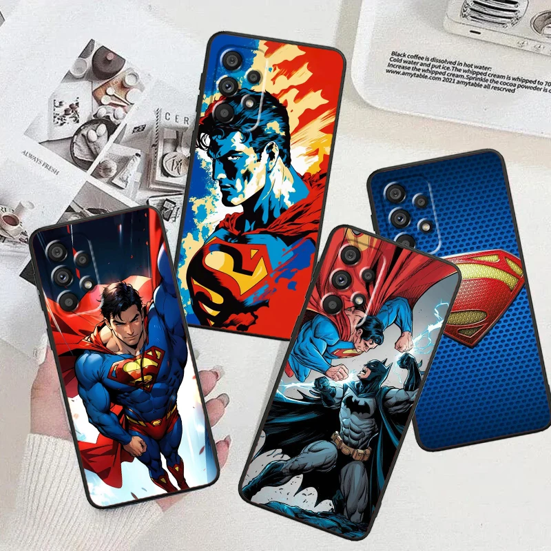 Luxury S-Supermans Comics Cool For Samsung A53 A52 A33 A32 A51 A71 A21S A13 A73 A55 A22 A23 A35 A72 A54 A12 5G Black Soft