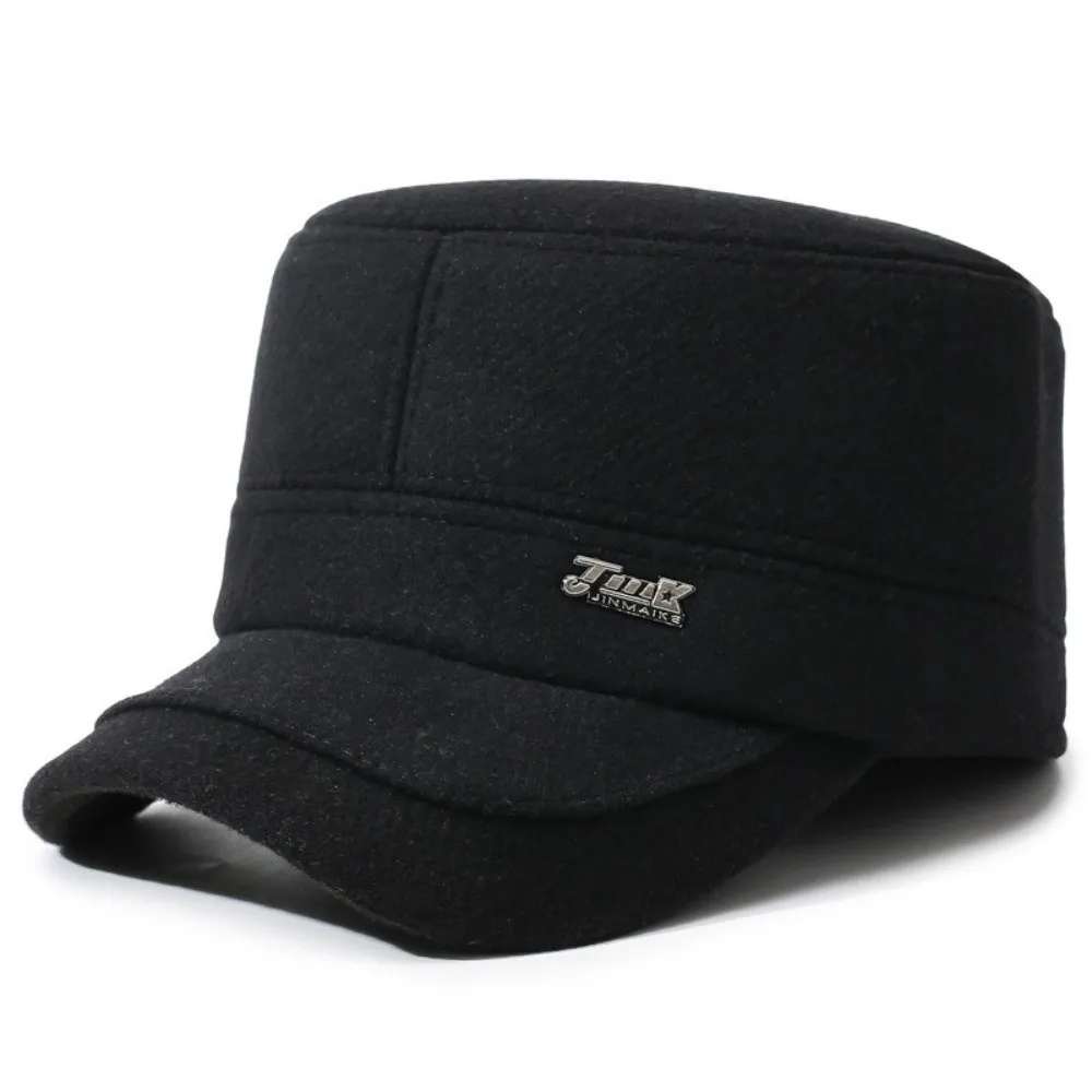 New Fleece Lined Men Flat Cap Thickened Ear Protection Gatsby Cap Cold Proof Cotton Fabric Dad Grandpa Hat Cold Weather