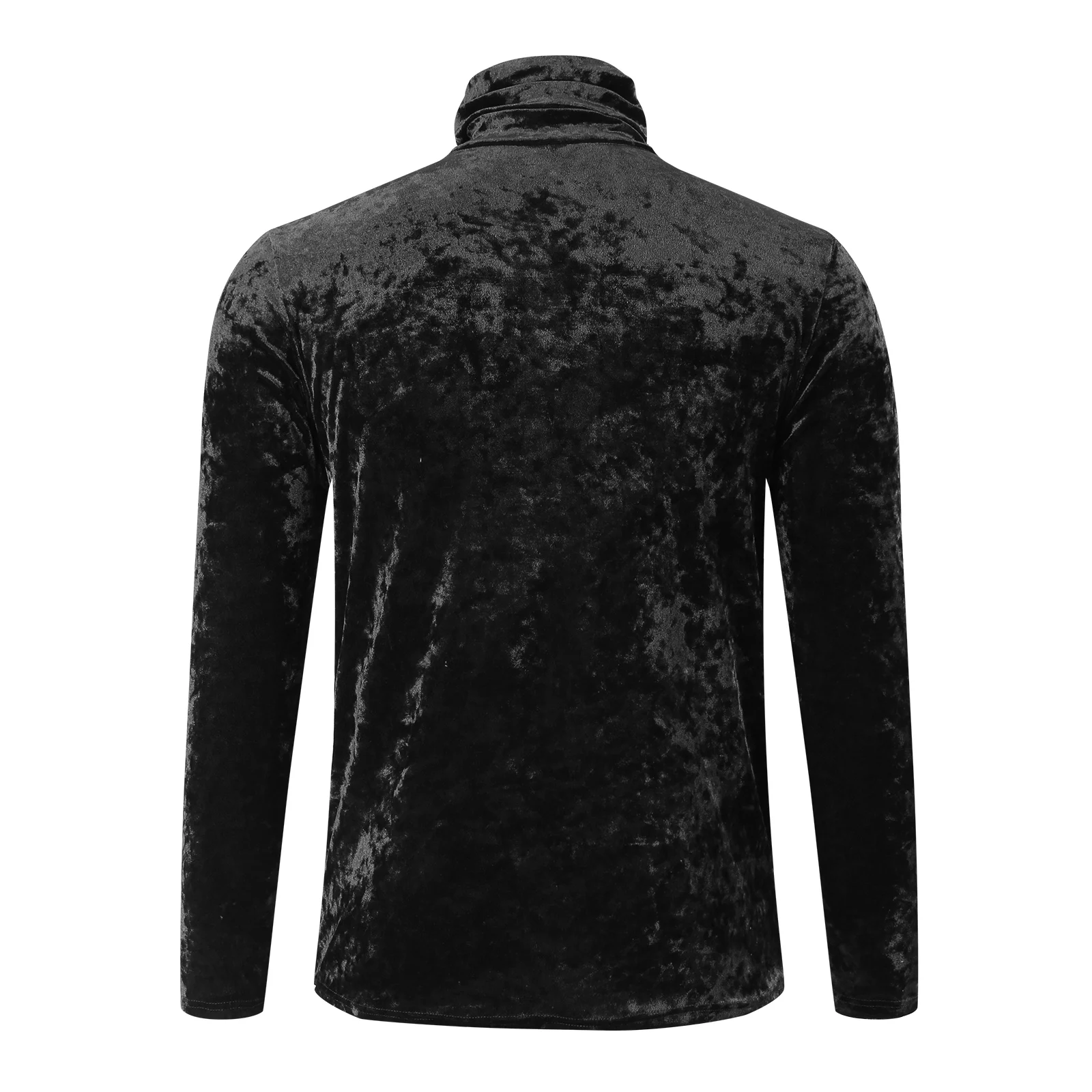 Autumn Men\'s Clothing Luxury High Collar Long Sleeve T-shirt Fashion Streetwear Slim Solid Color Leisure Retro Basic Shirt S-3XL