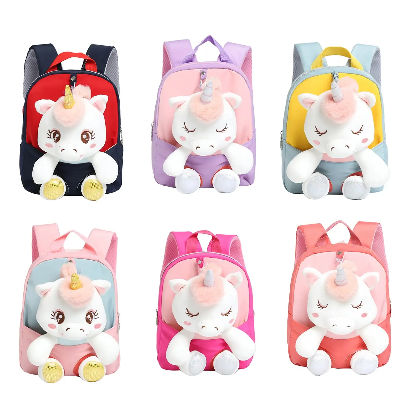 1Pcs Cute Unicorn Plush Backpack Lovely Fun Kids Backpacks For Girls Lightweight Preschool Backpack For Kids Toddlers School Bag