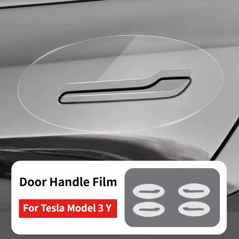 For Tesla Model 3 Model Y 2017-2026 Door Handle Scratch Protector - Inverted Door Handle Paint Protective TPU Film Car Clothing