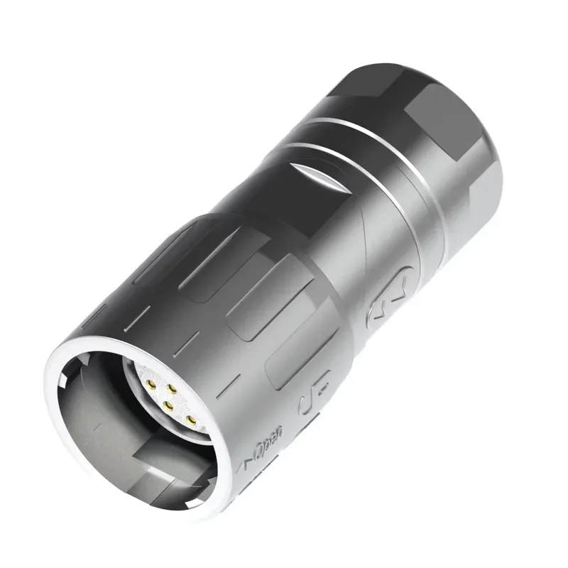 M23 Female Push-Pull Signal Power Field Winding Motor Servo Quick Connector Automotive Brass Gold Plated/Silver 17 Pins IEC,