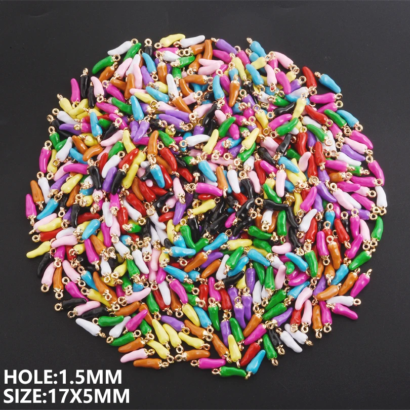 10/20/30pcs Random mixed with various colored chili charm pendants DIY for jeweley making supplies Necklace keychain Accessories