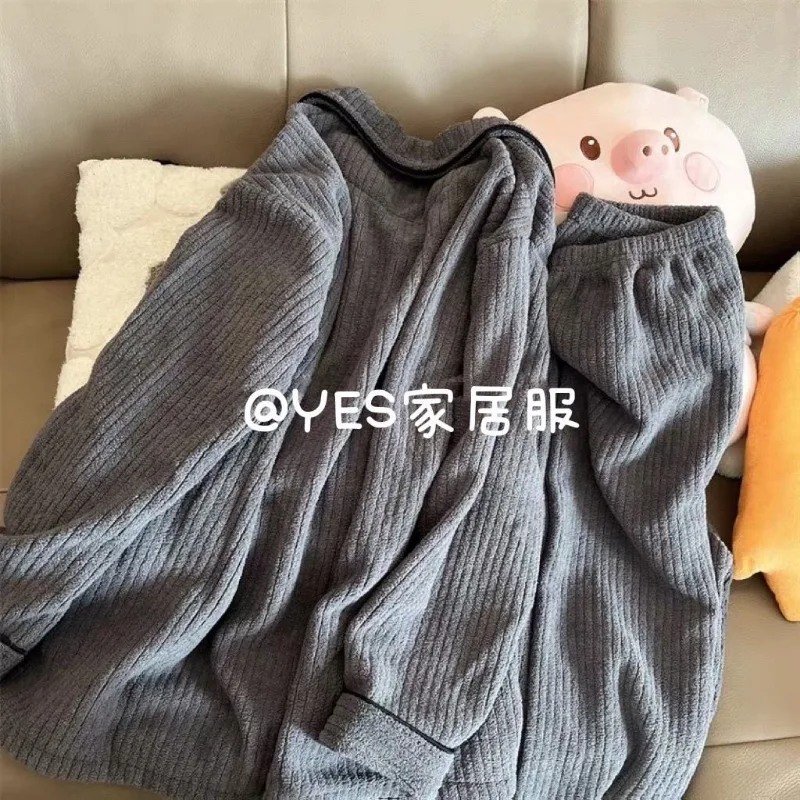 Pyjama en velours de dessin animé Stitch pour femme, ensemble de vêtements de maison étudiant, confortable et mignon, cadeau de vacances, kawaii