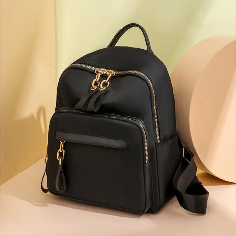 2025 Women's New Korean Fashion Leisure Waterproof Nylon Backpack High Capacity Travel Shoulder Bags School Bag Crossbody Bag