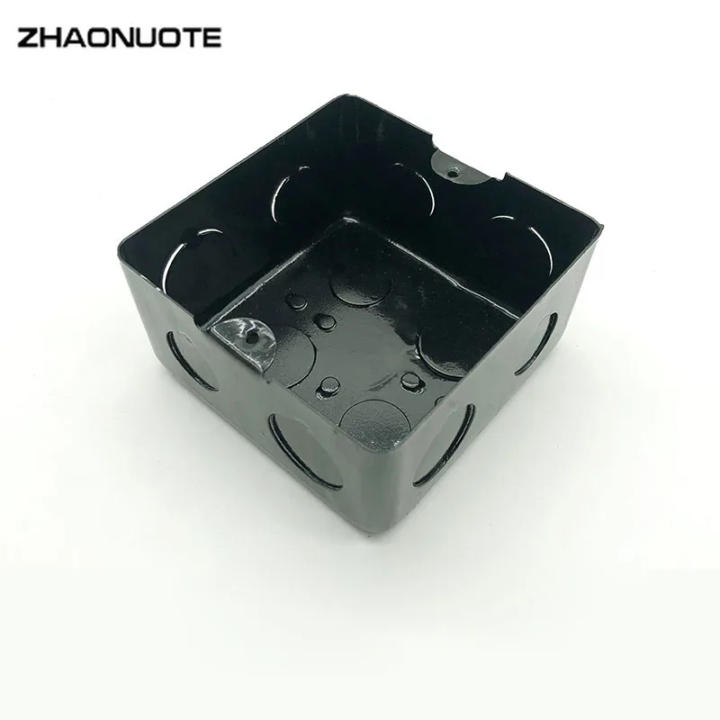 Electrician Concealed Insert Bottom Box Universal Socket Black Metal Iron Wire Junction Box Thickening 100*100*50mm