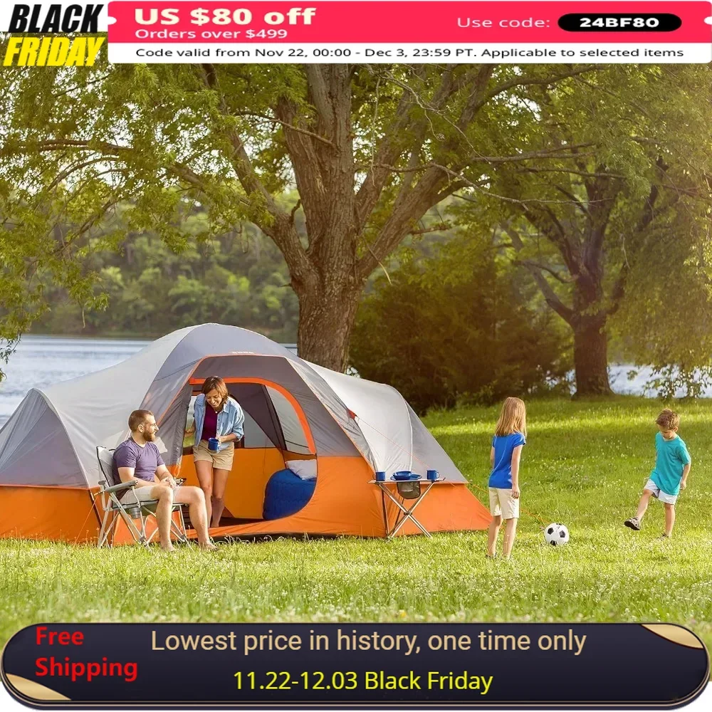 

Tents for Family Camping, Hiking and Backpacking 4 Person Dome Camp Tent with Included Tents Gear Loft for Outdoor Accessories