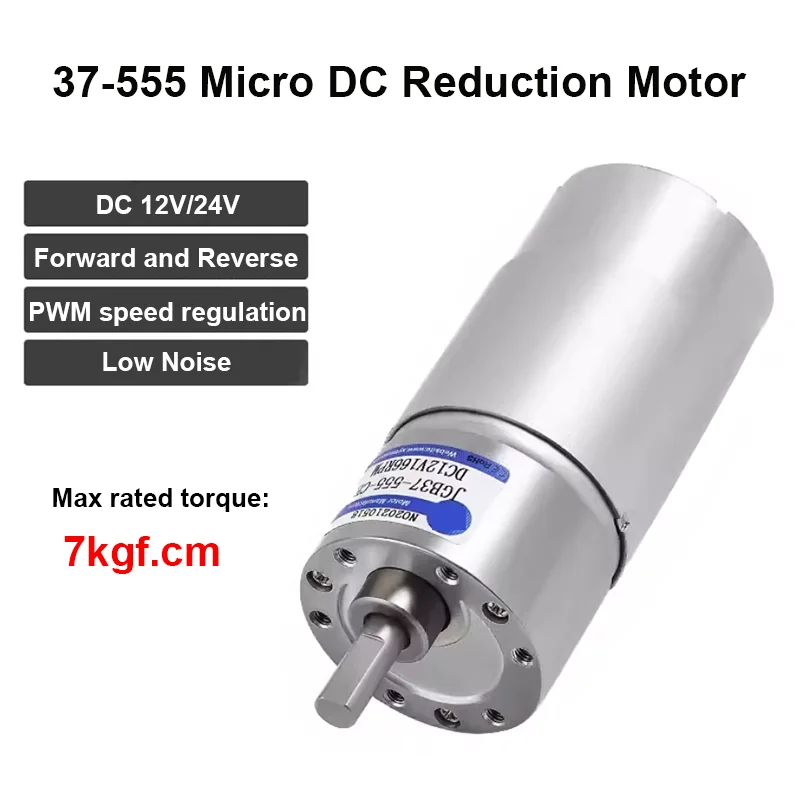 JGB37-555 High Torque Low Speed 12V Electric DC Gear Motor Micro 24V 555 Dc Gearbox Reduction Motor Geared Motor for Robot Arm