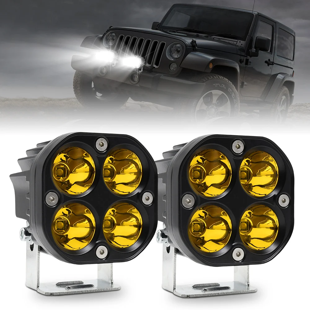 

2pcs 3 Inch 40W Amber Fog Lights Pod Light Offroad Driving Light Work Auxiliary Light Bumper Light for Car Truck ATV Motorcycle