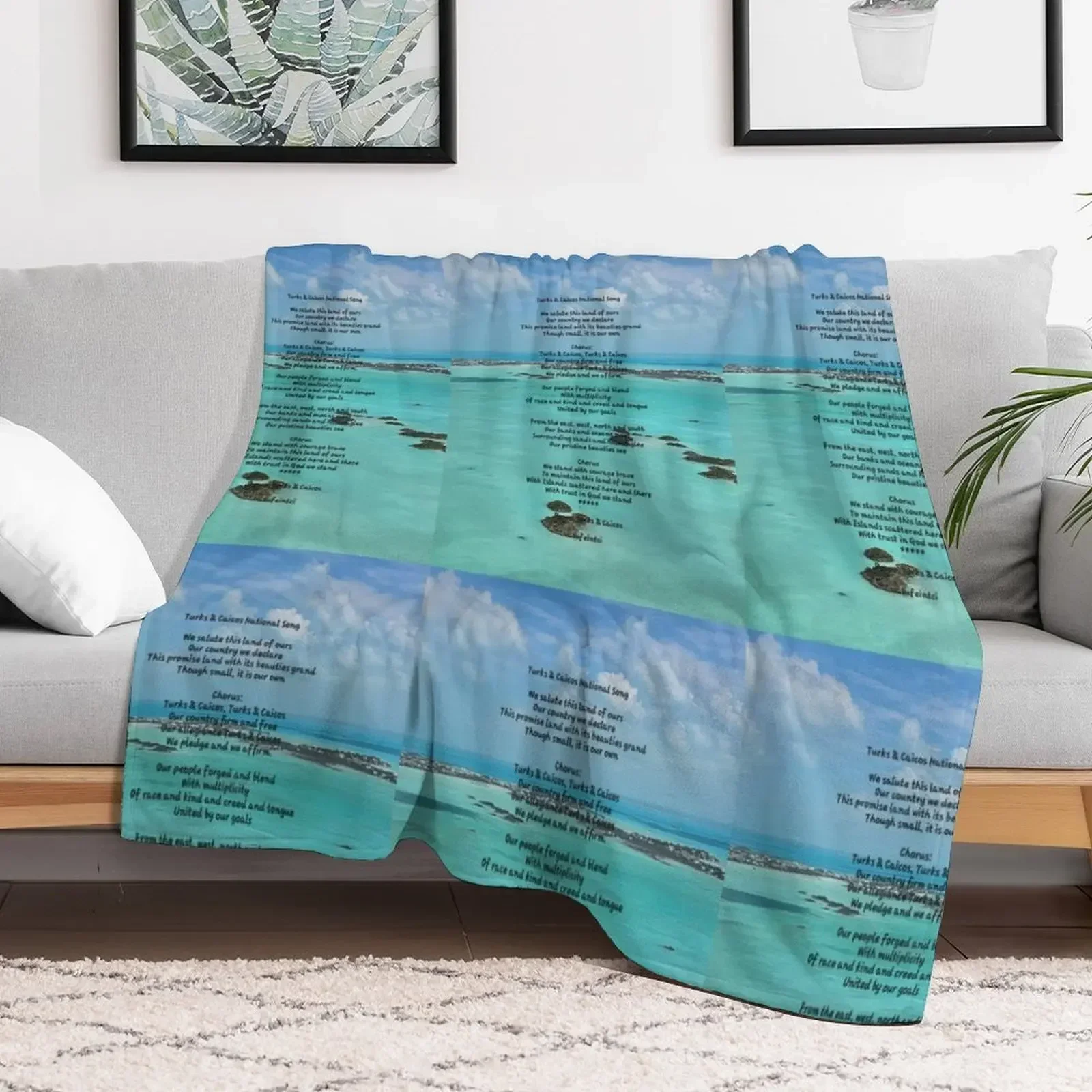 

Turks & Caicos National Song Throw Blanket Plush Vintage bed plaid Thermal Blankets