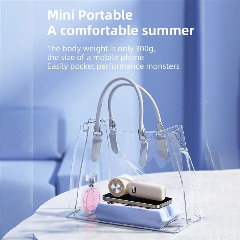 A01V-Ice compressa mini ventilador de refrigeração ventilador portátil mini dobrável display digital mudo ventilador desktop compressa gelo pescoço ventilador