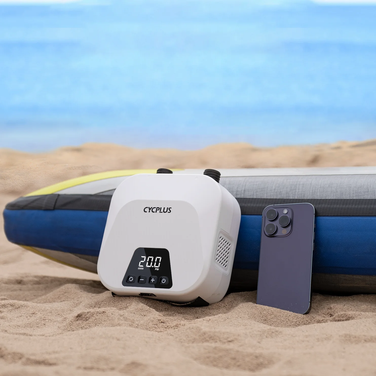 CYCPLUS 20PSI الذكية سوب مضخة هواء مضخة نفخ 2600mAh بطارية ل لوح تزلج على الماء مجموعة ركوب الأمواج خيمة قابلة للنفخ قارب مراتب هوائية