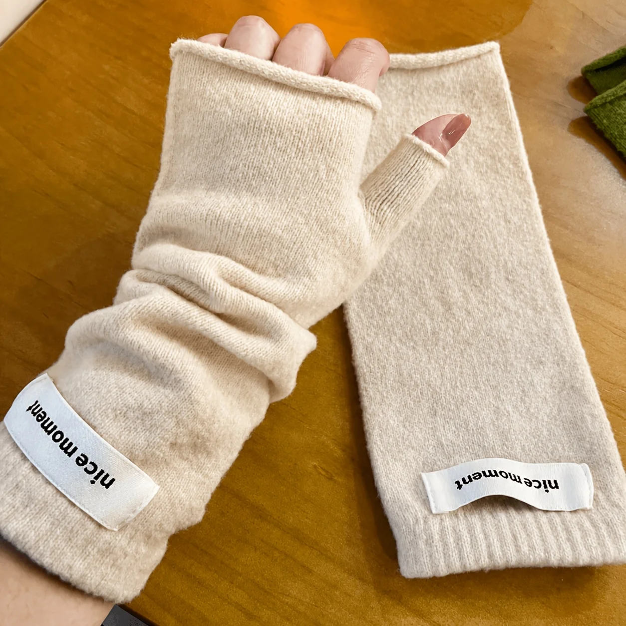 Women'S Fingerless Gloves,Thick Warm Winter Wrist Warmers,Soft Stretch Half Finger Gloves for Typing,Driving,Office
