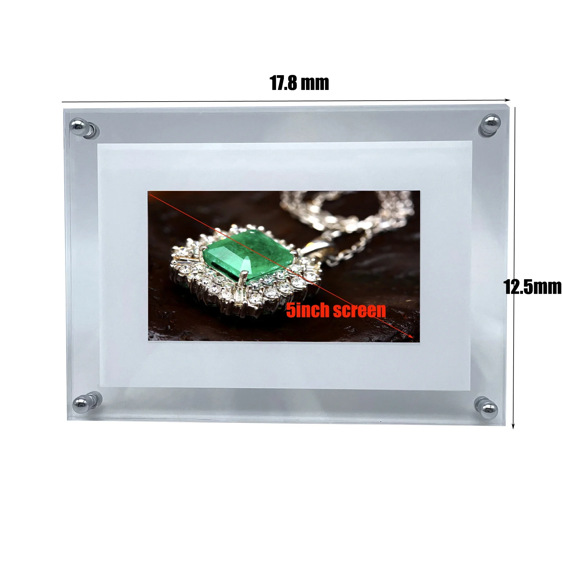 Custom DIY 5 inch LCD IPS Screen Display Acrylic Digital Frame Display Lucite Floating Magnet Photo Frame