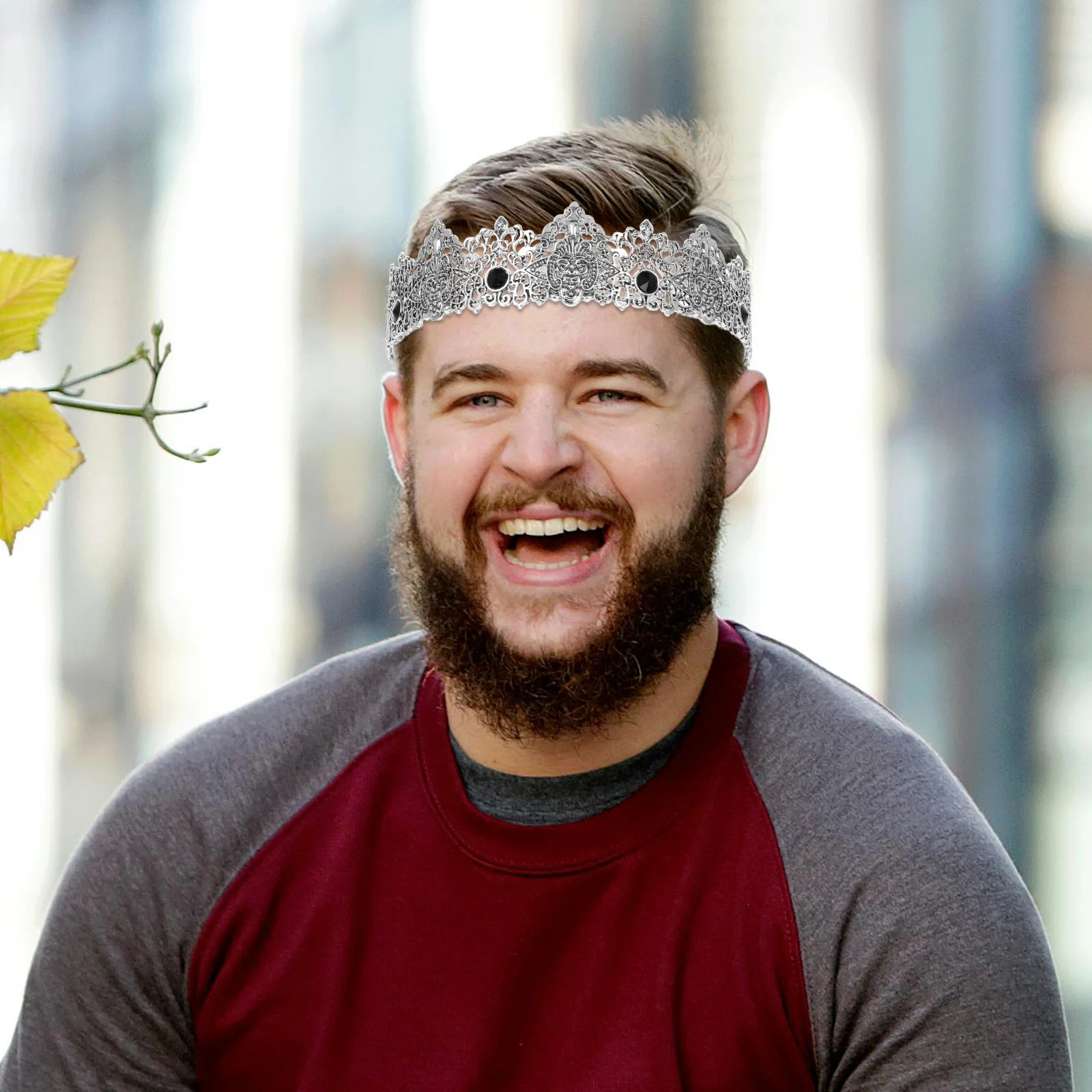 

Vintage Crown Headpiece For Men Stone-Embellished Royal King Crown Medieval Baroque Tiara Mens Crowns Wedding Prom Party