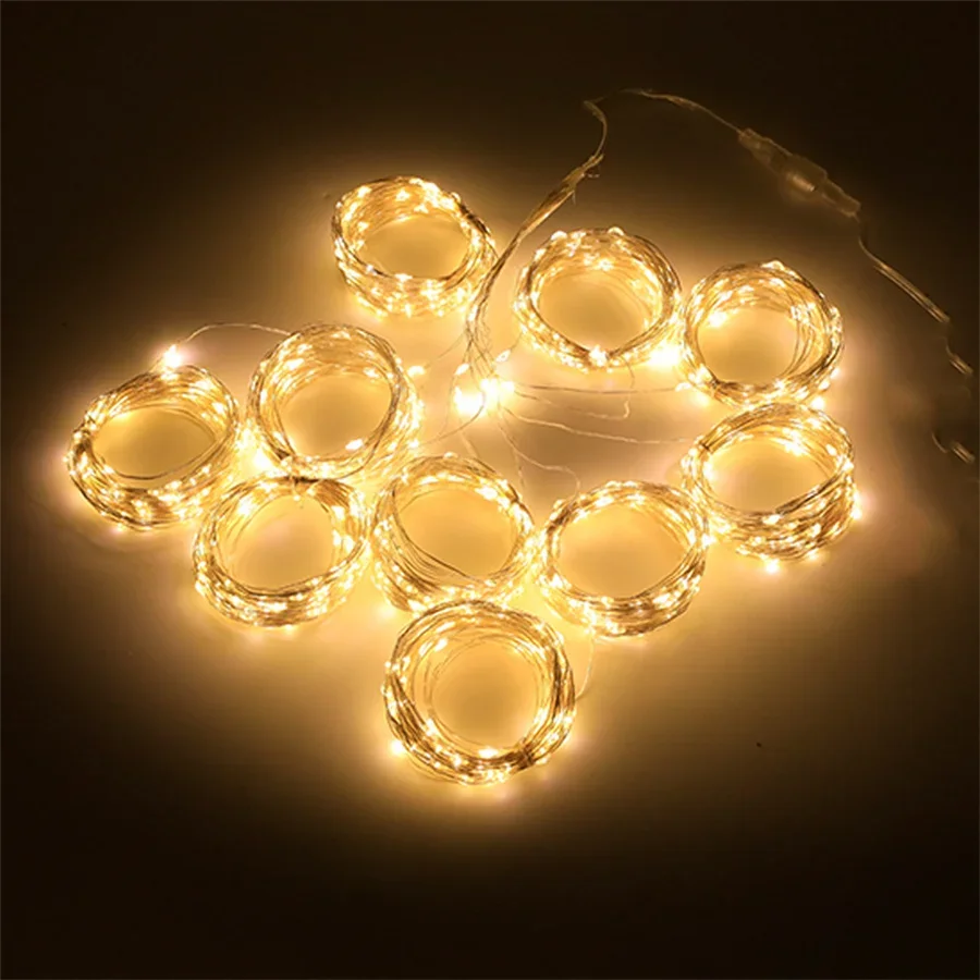 5/10 IN 1 Christmas Led Fairy String Light Outdoor Copper Wire Holiday String Light Waterproof Garden Patio Tree Garland Light